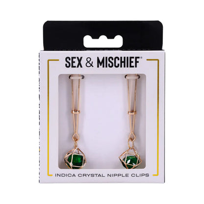 Sportsheets Sex & Mischief Indica Crystal Nipple Clips