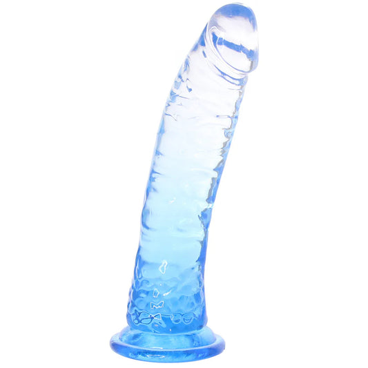 Stardust Galactic Stellar Textured 8 in. Jelly Fantasy Dildo Crystal Blue