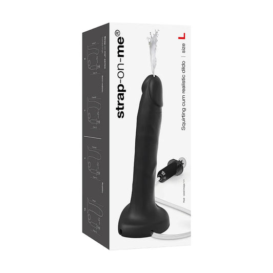 Strap-On-Me Squirting Cum Realistic Dildo Large Black