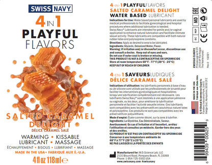 Swiss Navy 4 in 1 Playful Flavors Salted Caramel Delight 4 oz.