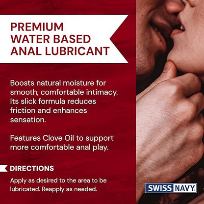 Swiss Navy Anal Jelly Premium Water Based Lubricant with Clove Oil 2 oz.