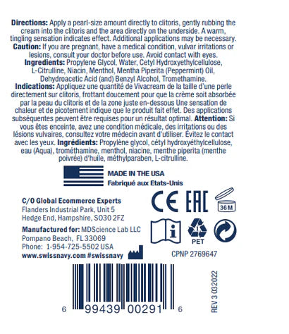 Swiss Navy Viva Cream Stimulating Cream 2 oz.