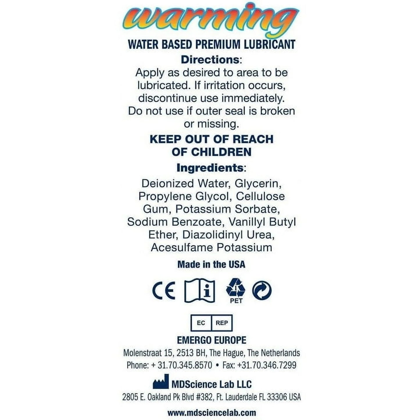 Swiss Navy Warming Water-Based Lubricant 1 oz.