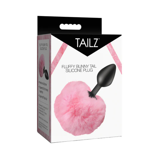 Tailz Fluffy Bunny Tail Silicone Plug Pink