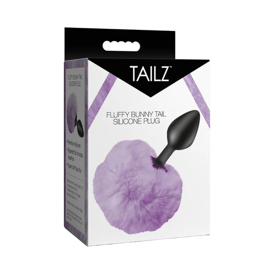 Tailz Fluffy Bunny Tail Silicone Plug Purple