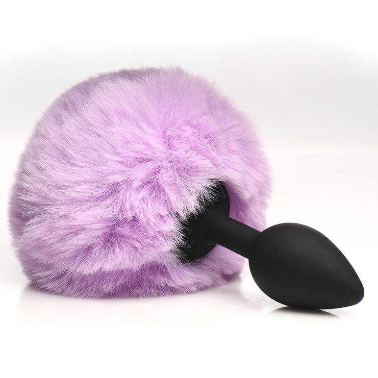 Tailz Fluffy Bunny Tail Silicone Plug Purple