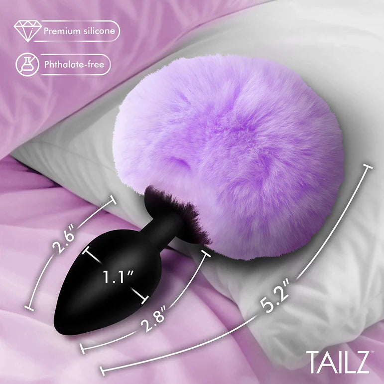 Tailz Fluffy Bunny Tail Silicone Plug Purple
