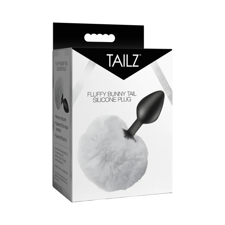 Tailz Fluffy Bunny Tail Silicone Plug White
