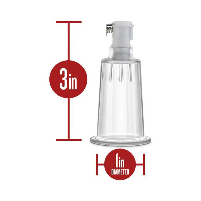 Temptasia - Nipple Pumping Cylinders - Set of 2 (1in Diameter) - Clear