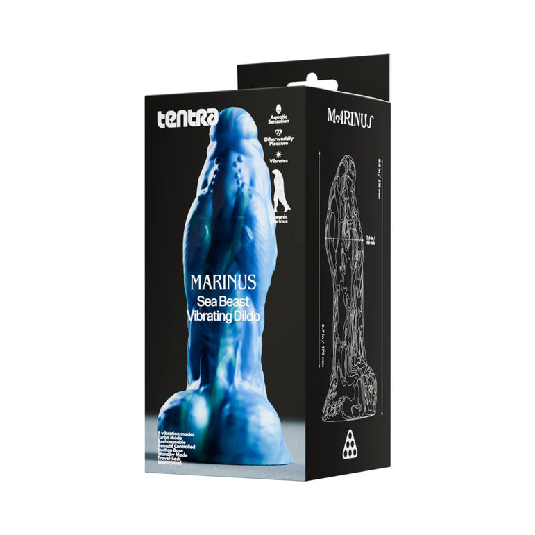Tentra Marinus Sea Beast Vibrating Dildo Blue