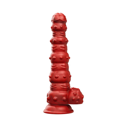 Tentra Rengol Studded Demon Thrusting Dildo Red