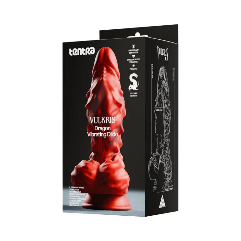 Tentra Vulkris Volcanic Dragon Vibrating Dildo Red