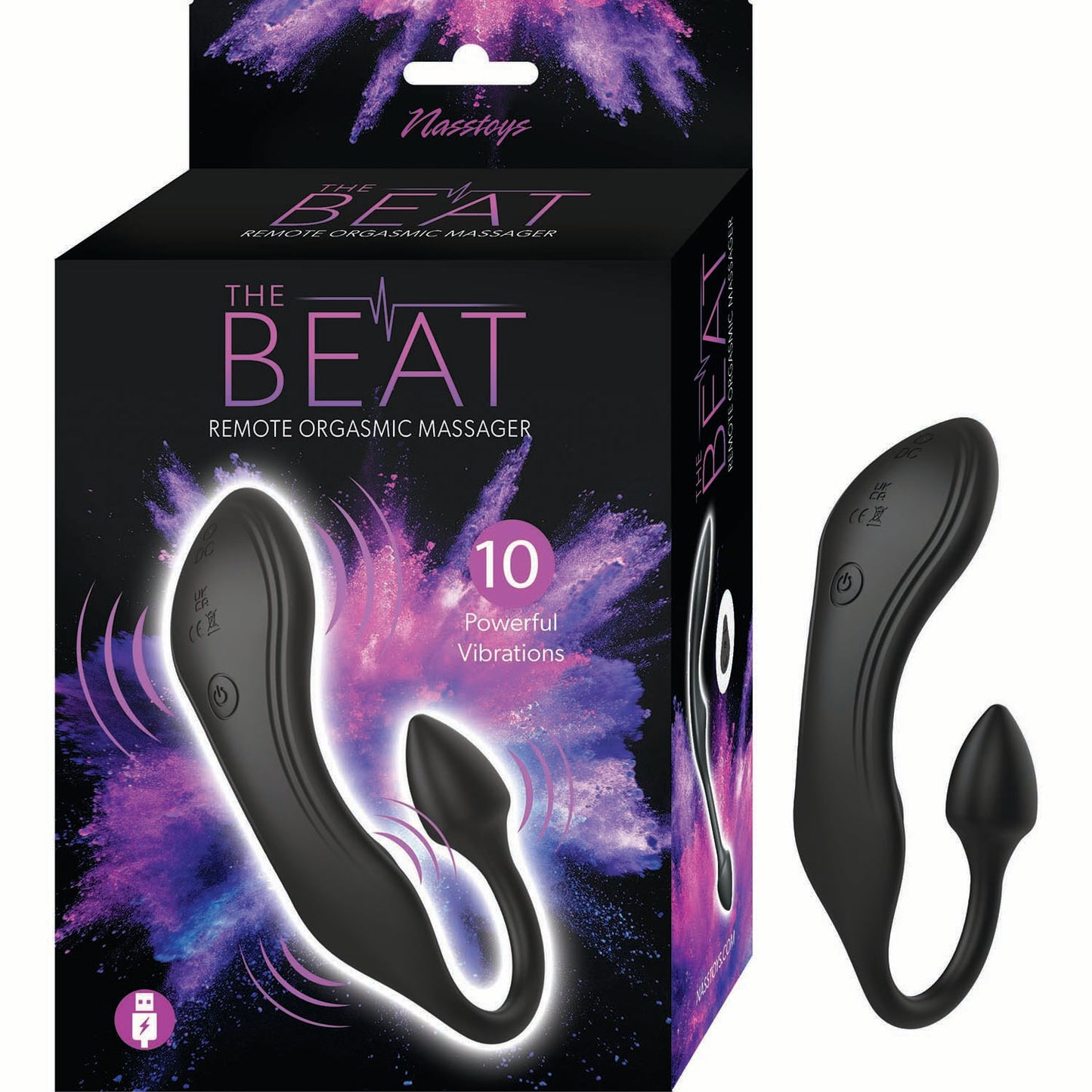The Beat Remote Orgasmic Massager Black Silicone Vibe