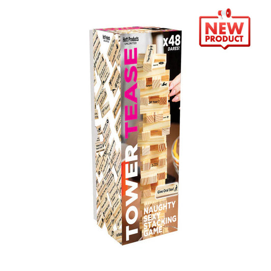 Tower Tease Naughty Sex Game with Assorted Wooden Blocks/Sayings