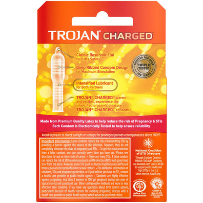 Trojan Charged w/Intensified Lubricant Condoms (3 pack)