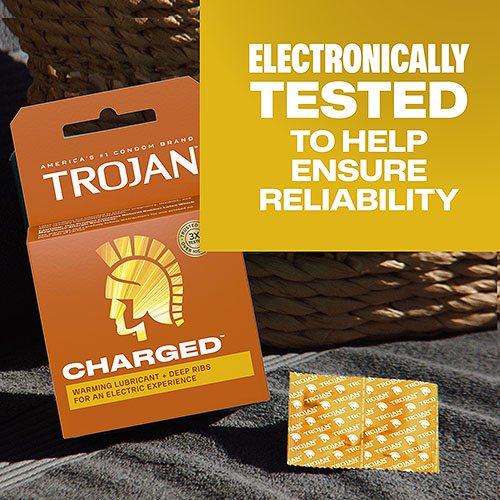 Trojan Charged w/Intensified Lubricant Condoms (3 pack)