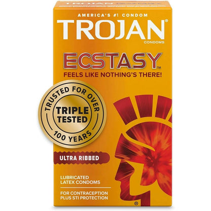 Trojan Ecstasy Ultra Ribbed Condoms with UltraSmooth Lubricant