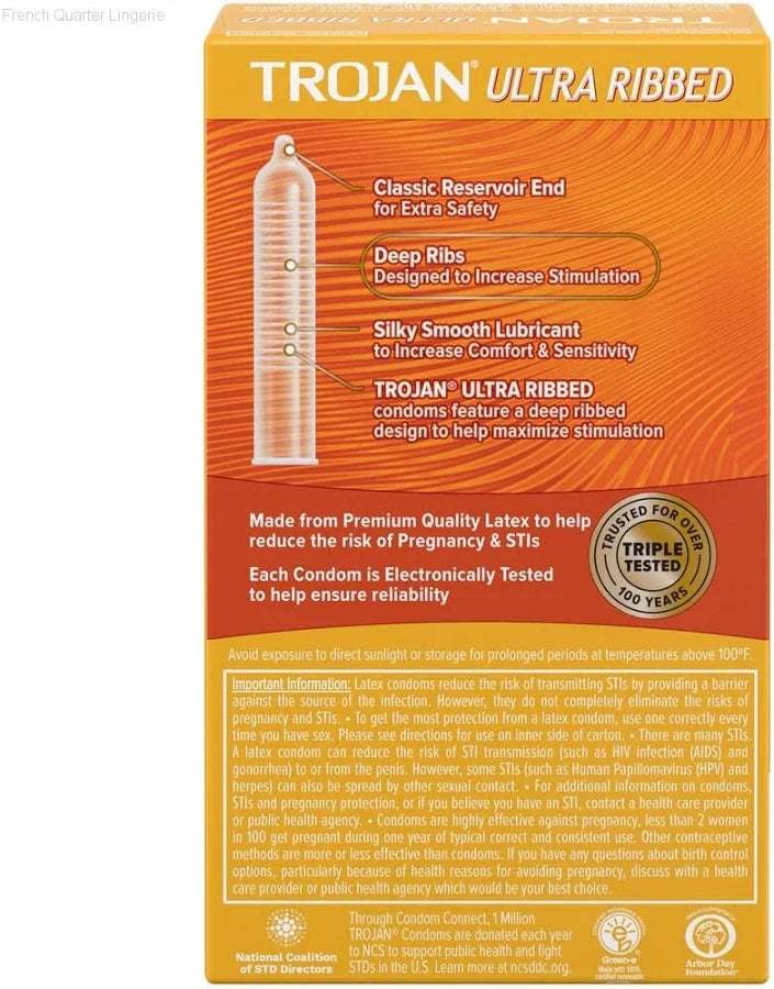 Trojan Ecstasy Ultra Ribbed Condoms with UltraSmooth Lubricant