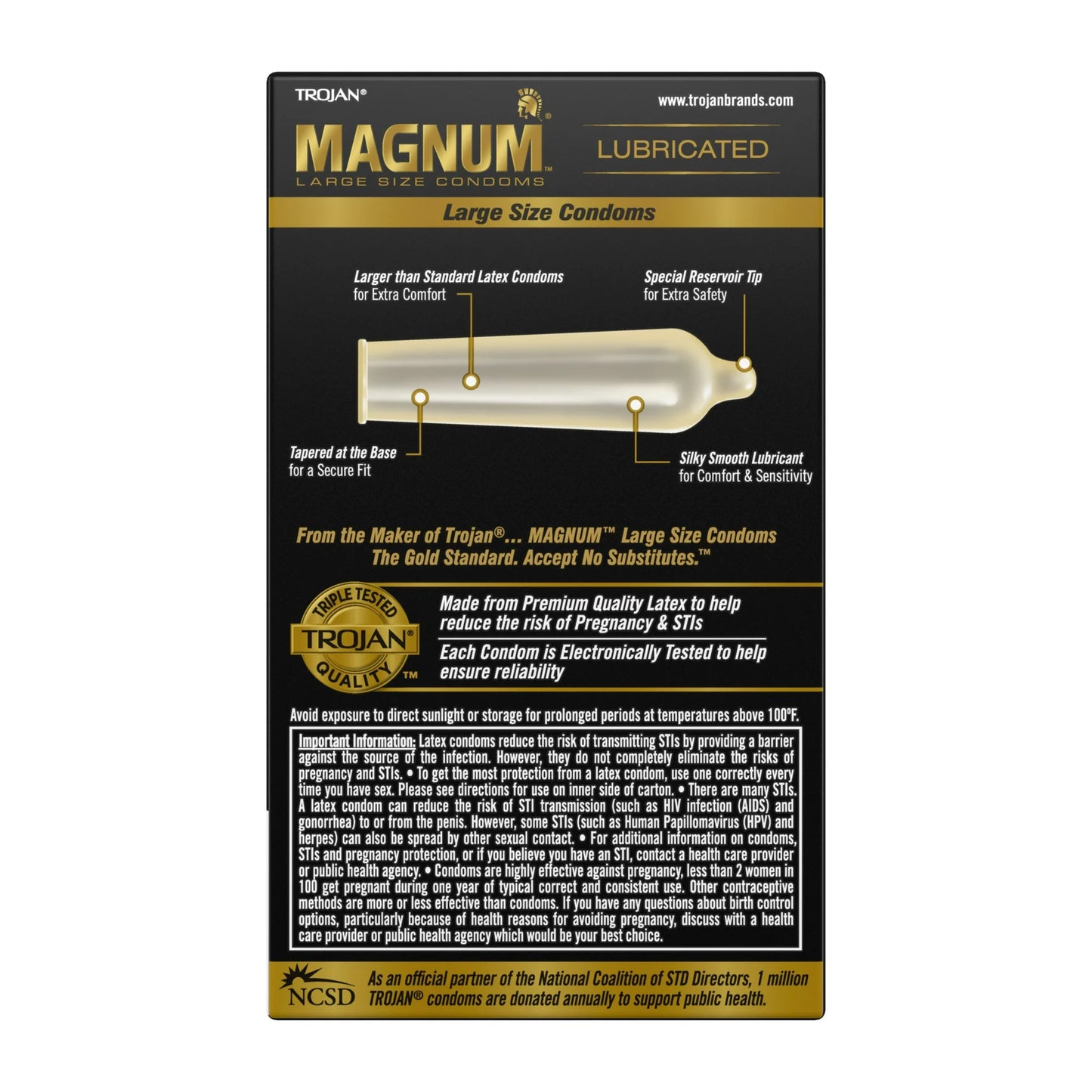 Trojan Magnum Larger Size Condoms 12-Pack