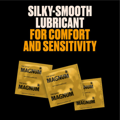 Trojan Magnum Thin Large Size Condoms with UltraSmooth Lubricant 12-Pack