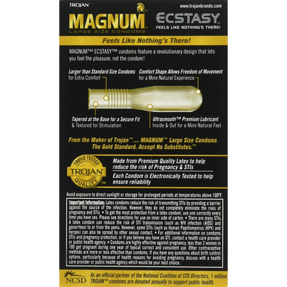 Trojan Magnum Thin Large Size Condoms with UltraSmooth Lubricant 3-Pack