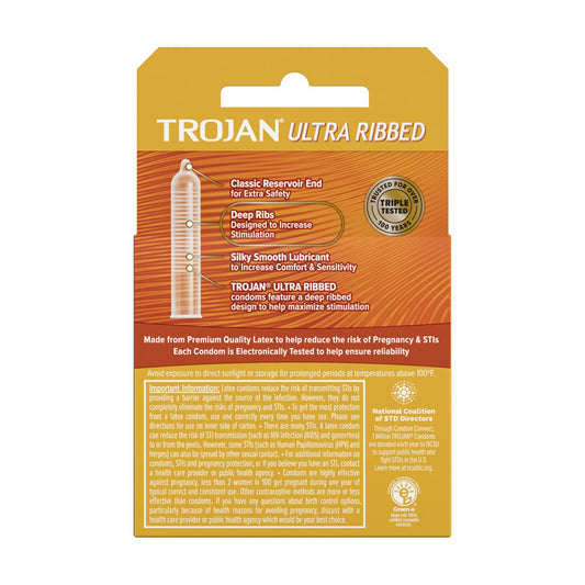 Trojan Ultra Ribbed Lubricated Condoms