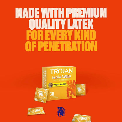 Trojan Ultra Ribbed Lubricated Condoms