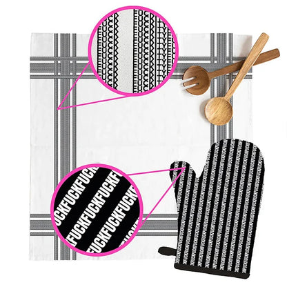 Twisted Wares Fuck Stripe Oven Mitt