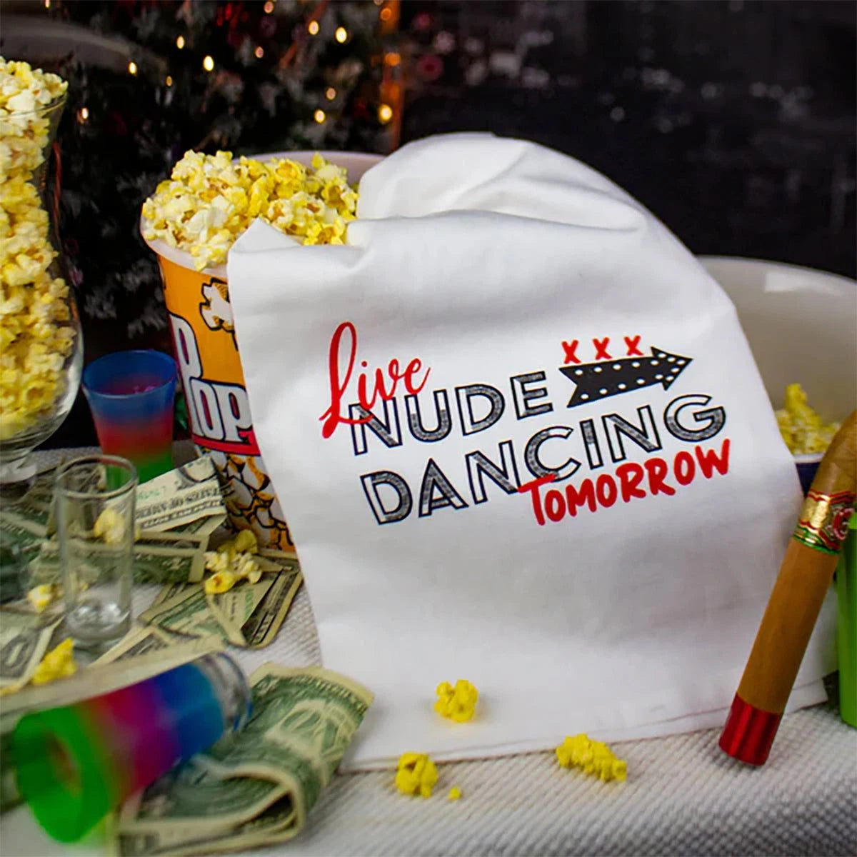 Twisted Wares Live Nude Dancing Tomorrow Flour Sack Towel