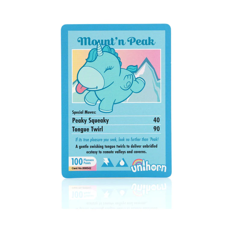 Unihorn Mount'n Peak Pointed Flicking Tongue Vibrator Blue