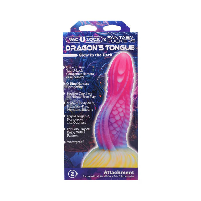 Vac-U-Lock x Fantasy Fuckers Glow-in-the-Dark Dragon's Tongue Multi-Color