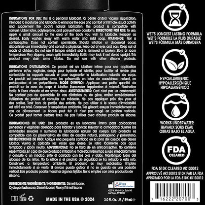 Wet Platinum - Luxury Silicone Based Lubricant 1 Oz