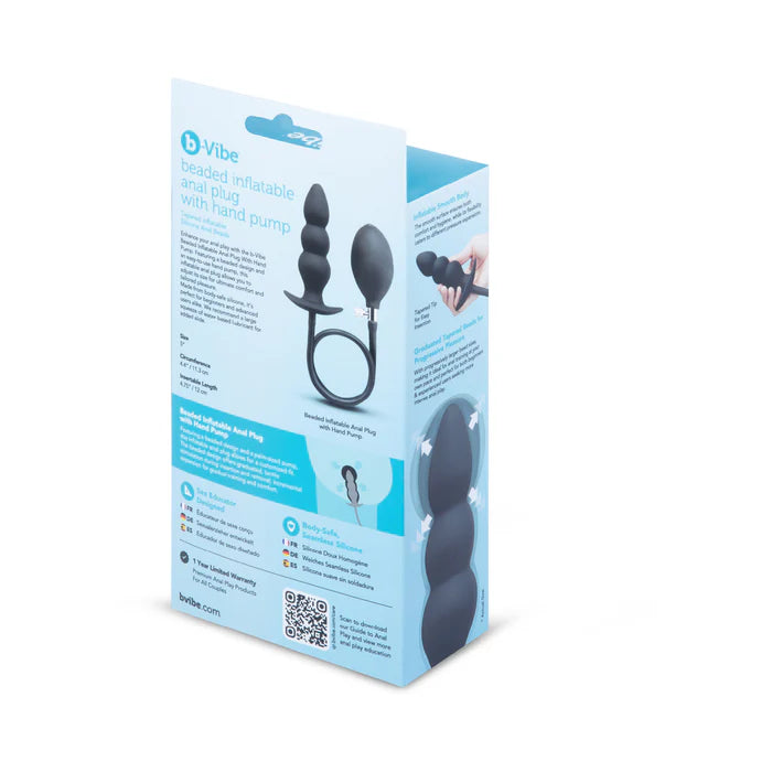 b-Vibe Beaded Inflatable Anal Plug with Hand Pump