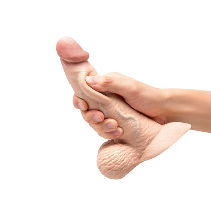 b-Vibe Slipskin Realistic Silicone Dildo 6.5 in. Curved Cream