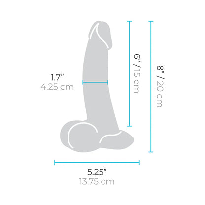 b-Vibe Slipskin Realistic Silicone Dildo 8 in. Curved Cream