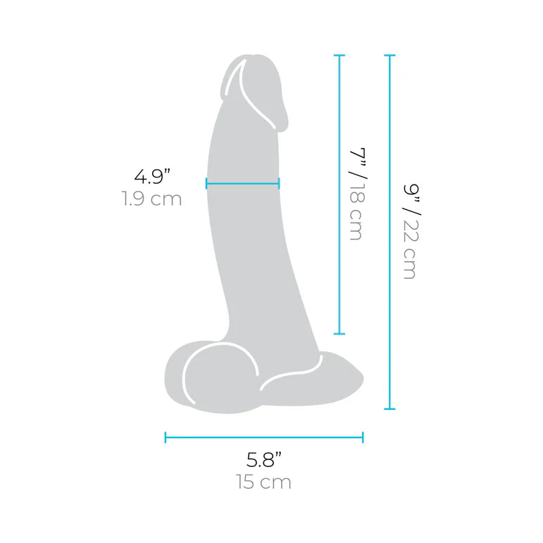 b-Vibe Slipskin Curved Realistic Silicone Dildo 9" Mocha
