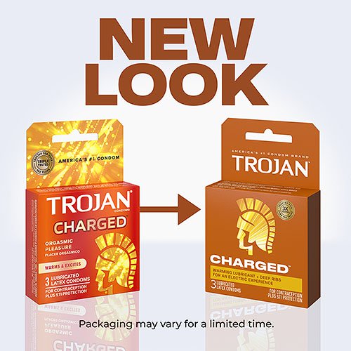 Trojan Charged w/Intensified Lubricant Condoms (3 pack)
